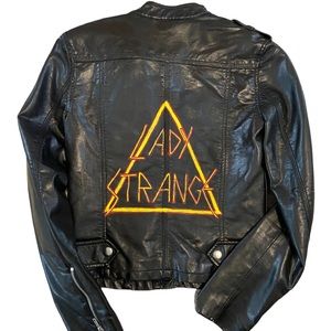 Def Leppard hand painted faux leather jacket